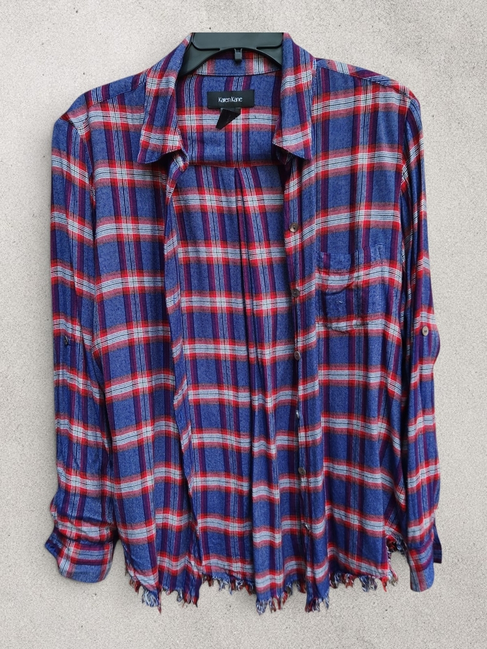Karen Kane Red & Blue Plaid Button-Down Shirt
